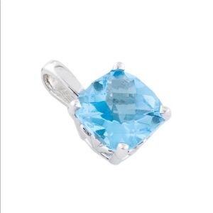 NWT $380 14K White Gold Topaz Pendant